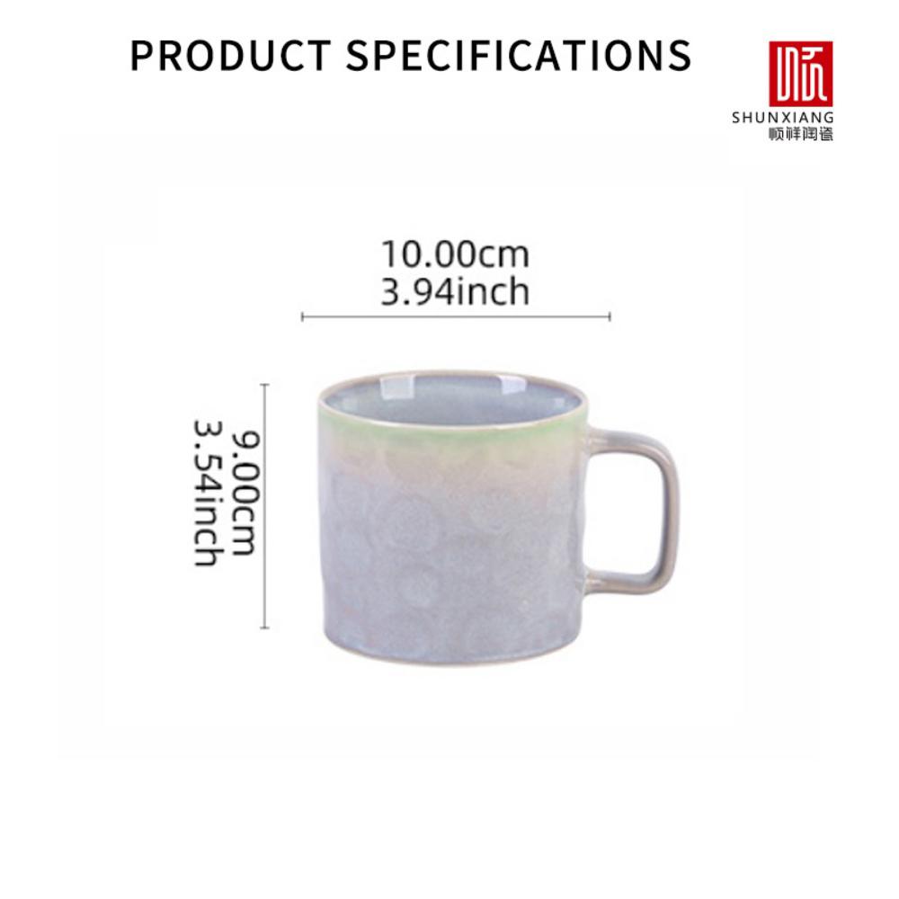 SOLECASA Keramikbecher Farbverlauf Kaffeetasse Milchteetasse Henkel Frühstückstasse Trinkgeschirr Küche Spülmaschinenfest Geschenke