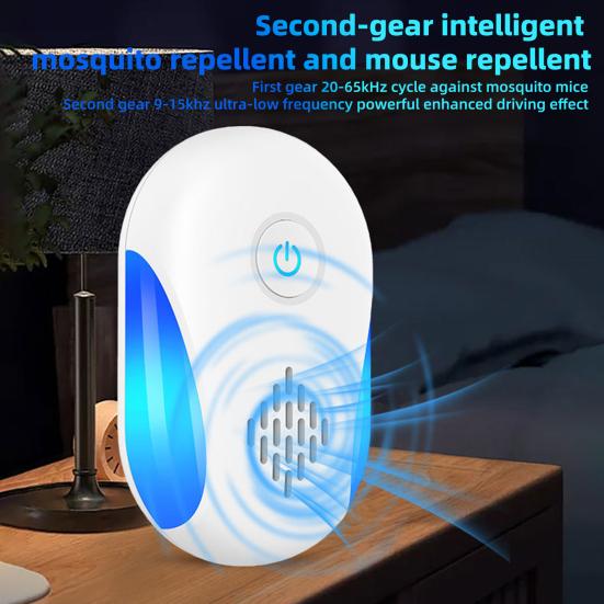Ultrasonic Pest Repeller 360 Degree Protection Energy Saving Silent Mode Indoor Mice Pest Repeller Insect Control Device