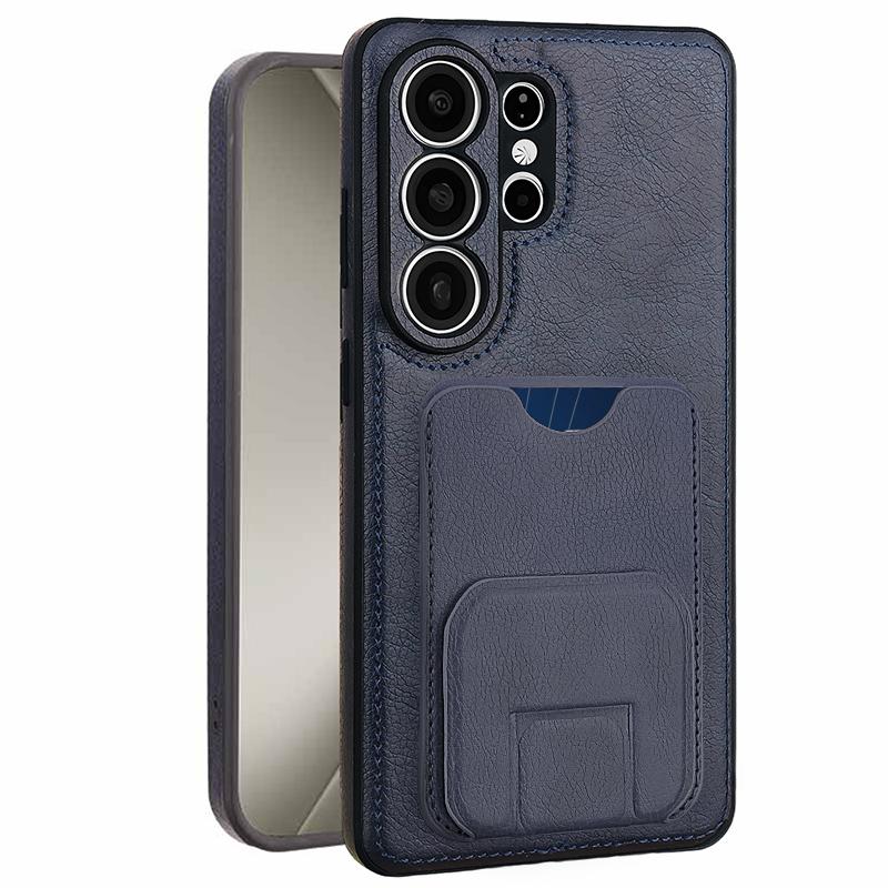Vintage Leather Case for Samsung Galaxy S26 Ultra S25+ Plus S24 S23 A15 A16 A54 A55 A56 With Card Holder Pocket Kickstand