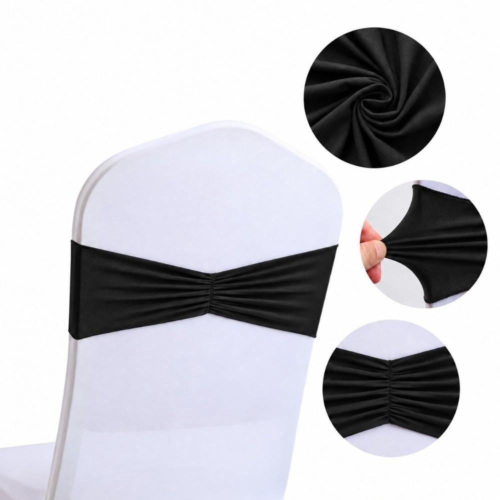 5pcs No Tie Chair Sashes Spandex Material Spandex Chair Sashes Chair Cover Decor Bands For Wedding