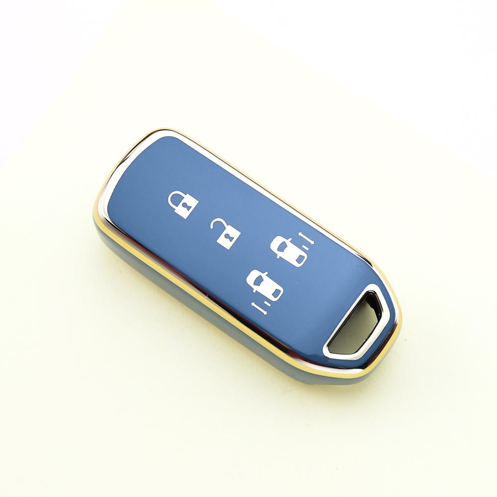 Gold Edge TPU Shell Fob Car 2/4 Buttons Remote Key Case Cover For Honda N-WGN N-VAN Custom Wgn N-BOX N-ONE Holder Accessories