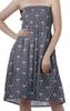 Moomaya Kvinner Sundresses Tube Kjole Trykt Smocked Kvinner Boho Kne Lang