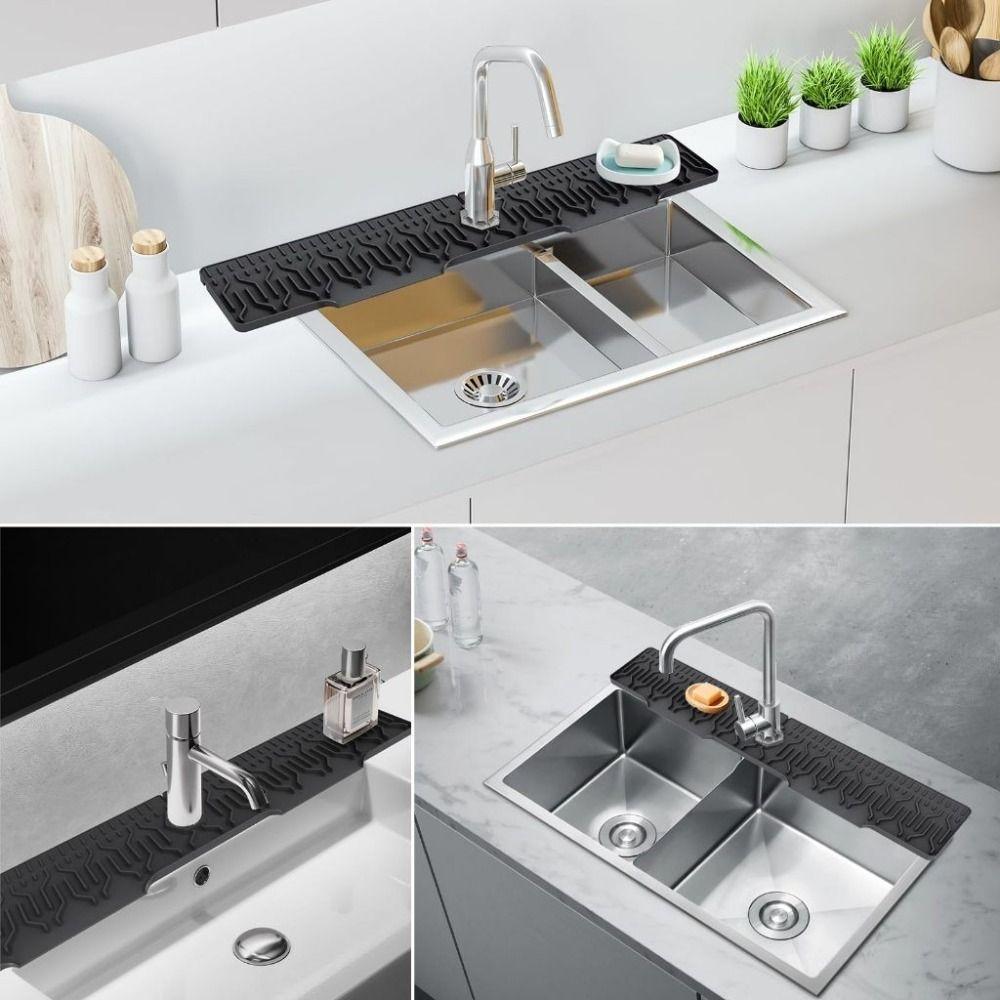 Anti-splash Sink Splashing Guard Silicone Drain Tray Mat Kitchen Faucet Splash Guards Kitchen