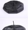 Women's Genuine Sheepskin Octagonal Beret - Korean-Style Celebrity Leather Hat for Autumn/Winter