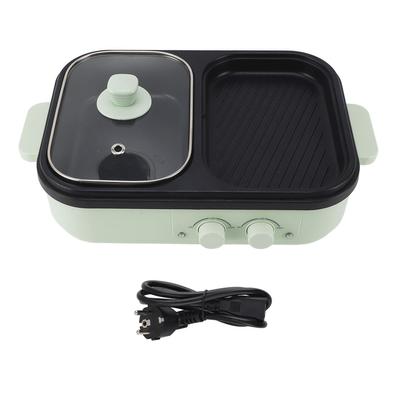 1300W Electric Cooker with Divider Non Stick Dual Sides Electric Hot Pot Frying Cooking Pot for