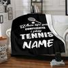 Custom Name Tennis Theme Printed Blanket - Perfect for Couch, Bed, Travel & Outdoor Use | Machine Washable, Cozy & Durable.