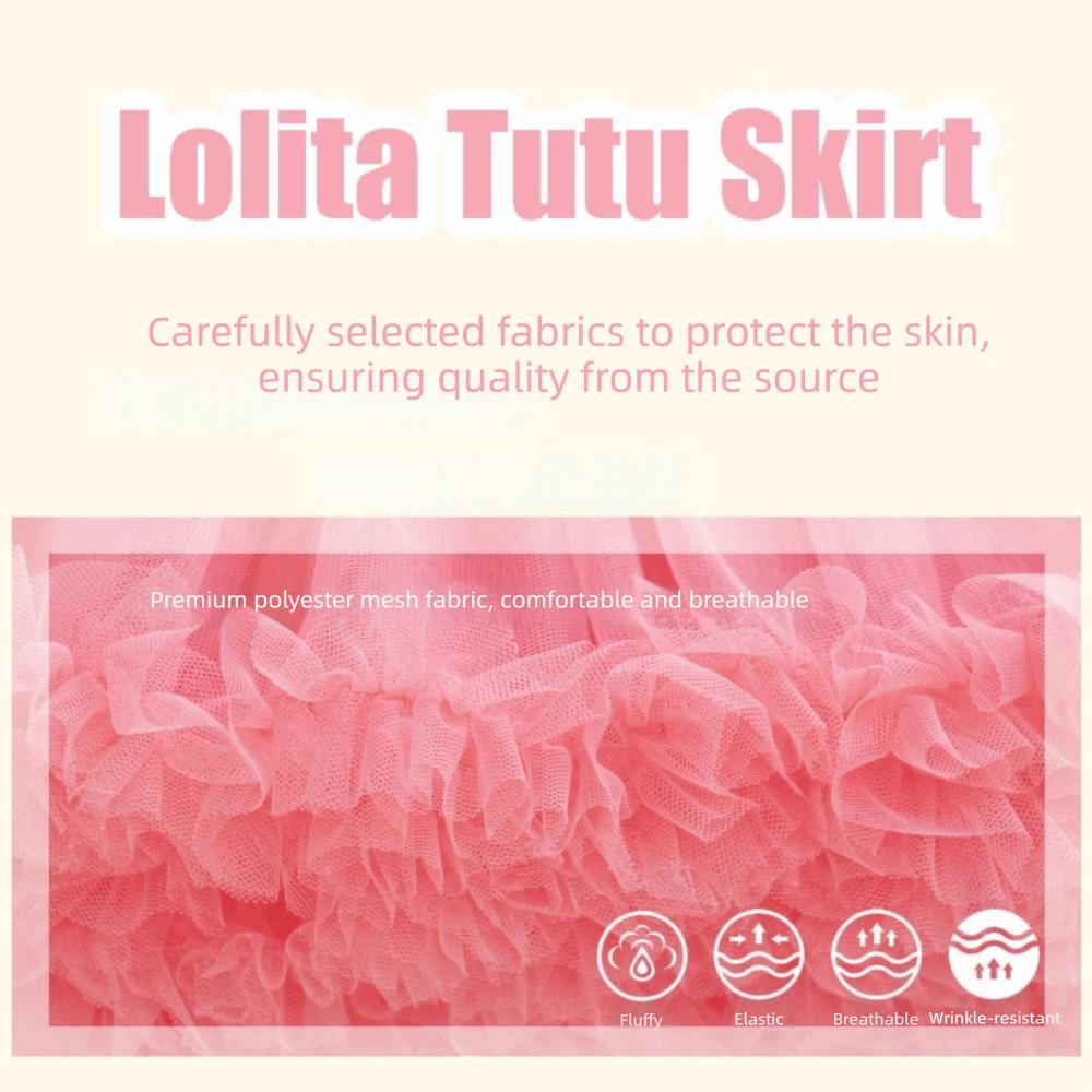 58 Styles Lolita Tutu Skirt 42cm 280g Hexagon Mesh Crinoline No Bone Petticoat Daily Cosplay
