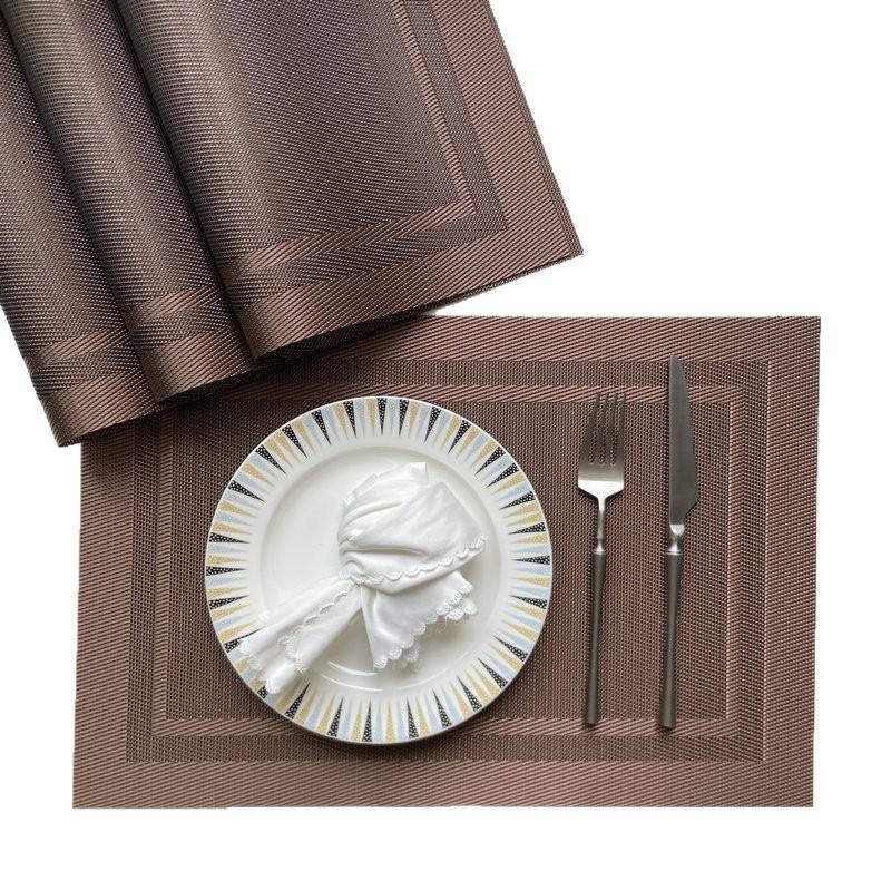 European Western Food Mat PVC Placemat Set Non-slip Insulation Mat Teslin Dining Table Mat Hotel Woven Plate Mat