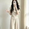 Summer Sports Small Casual Fashion Sports Suit 2026 Thin Meat Cover Short-sleeved Wide-leg Pants Two-piece Set Women
