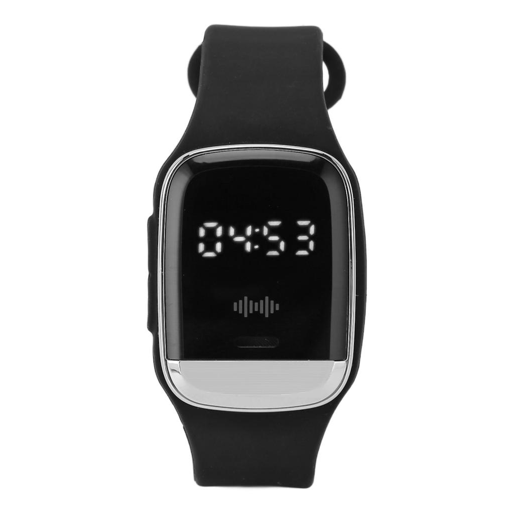 Ultrasound Repellent Watchband Time Display Temperature Monitoring USB Rechargeable Repellent Bracelet Black