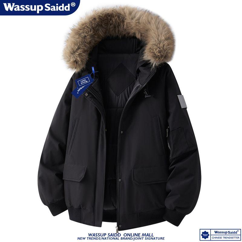 Wassup Saidd Fur Collar Parka 2025 New Men's Winter Thickened Warm Cotton Coat Jacket Thickened and Warm