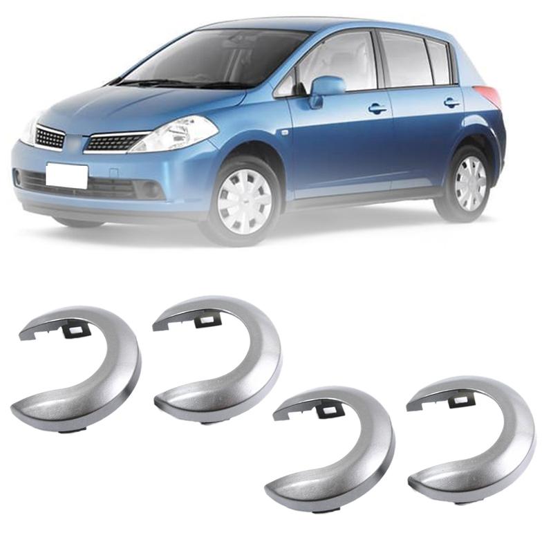 Car Interior Door Handle Cover Handle Escutcheon for Nissan Tiida 2005-2010 1.6 LIVINA NV200 Geniss Silver Gray