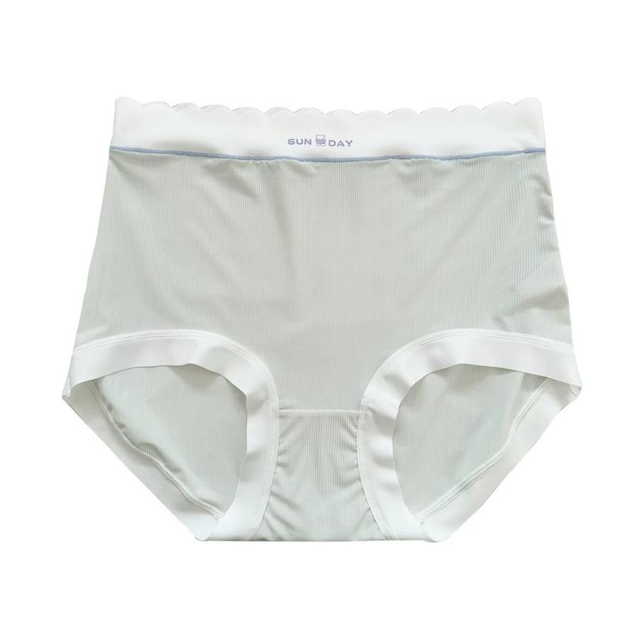 

High Waist Plus Size Womens Underwear Summer Cotton Antibacterial Gusset Thong Panties XXL светло-зеленый