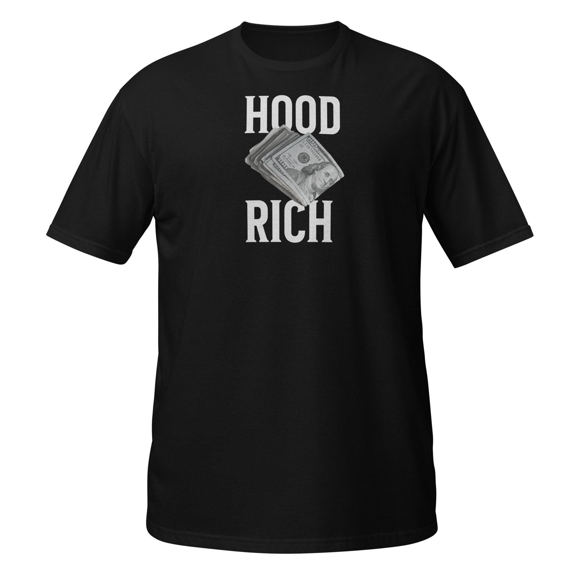 2025 Summer Hood Rich HipHop Black Culture ShortSleeve Unisex Rapper Clothing 100 Pure Cotton Printed Leisure Tshirts Y2k S