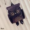 Women Backpack Stylish Cool Black PU Leather Owl Backpack Female Women Shoulder Bag