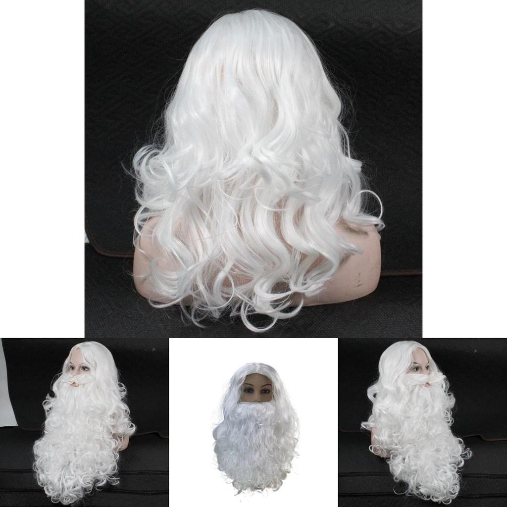 Christmas Santa Claus Beard Wig Adult Cosplay Costume Accessory High Quality Heat Resistant Synthetic Fiber