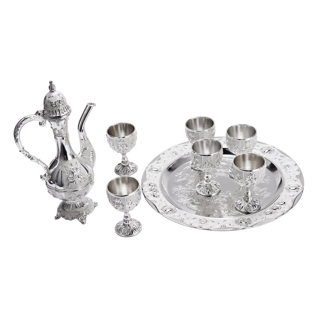 Wine Glasses Silver White European Style Home Decoration Classic Wine Glass Jug Set