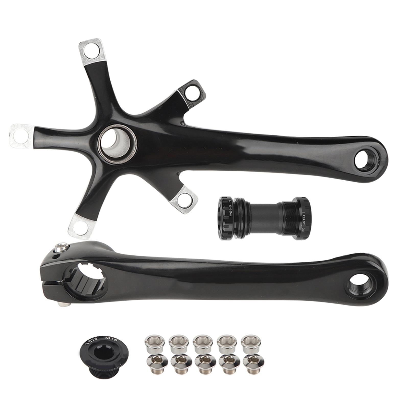 Aluminium Alloy Folding Bike Integrated Hollow Crank Left and Right Set Contains Middle Shaft Screw