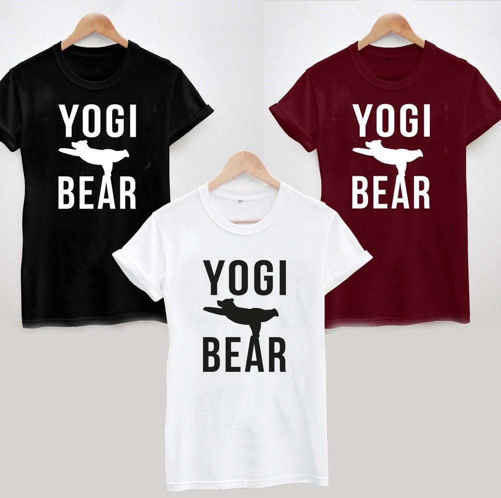 YOGI BEAR T-SHIRT - YOGA WORKOUT GYM FITNESS FUNNY COOL JOKE LADIES MENS Unisex T-Shirt XXXXL