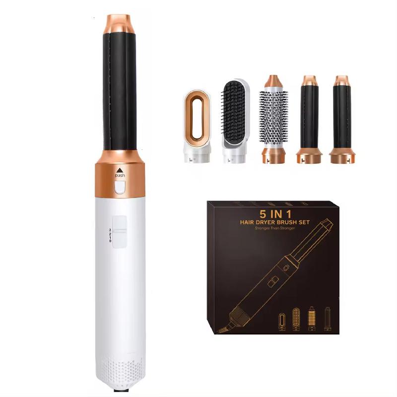 5-In-1Hair Dryer  Electric Hair Comb Negative Ion Straight Curler Brush Blow Dryer Air Comb Removable Brush Kit Tool