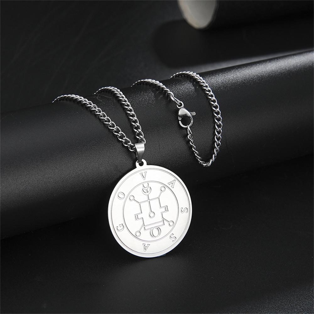 Stainless Steel Demonic Seal Necklace Oriax Satan Sigil Pendant Neckalces Fashion Chain Gothic Solomon Amulet Jewelry