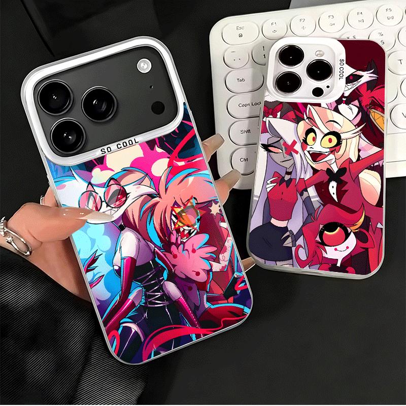 Hazbin Hotel Anime Shockproof Phone Case for iPhone 17 Air 16 16E 15 Pro Max 14 Plus 13 Mini 12 Back Cover Anti Fall Fundas