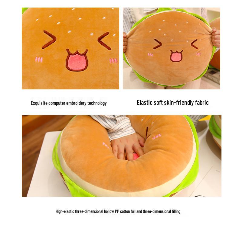 Adorable Hamburger Plush Pillow - Creative Food Cushion Toy for Bedside, Waist, or Back - Ideal Birthday Gift for All Ages