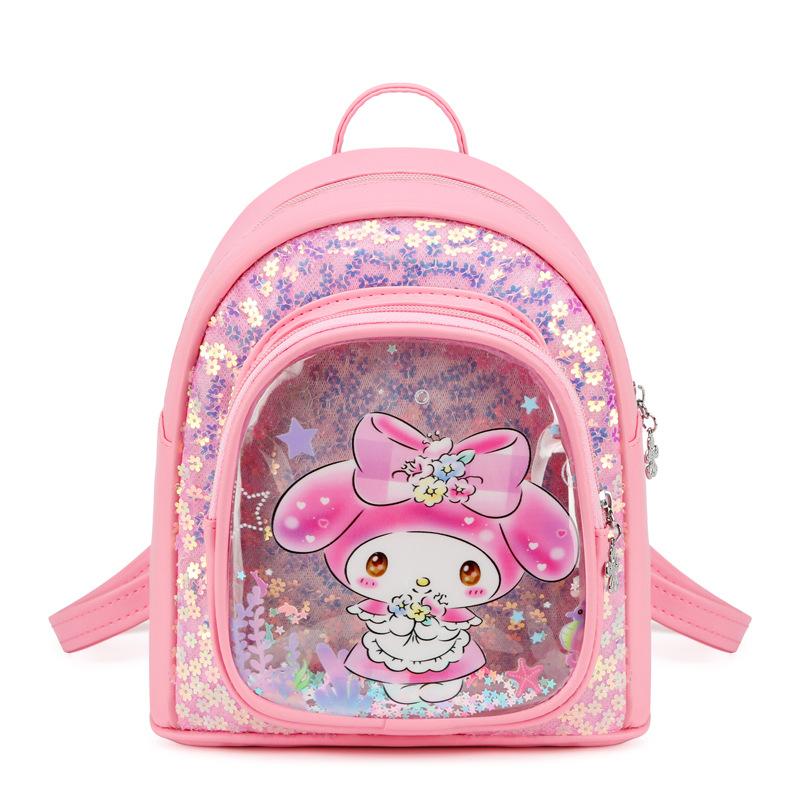 New children's pu backpack kindergarten girl cute cartoon small schoolbag quicksand small backpack