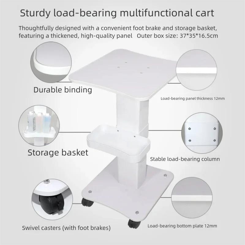 Beauty Salon Trolley Spa Salon Trolley With Wheels Makeup Trolley For Eyebrow Removal Machine Hair Removal Device Base Cart