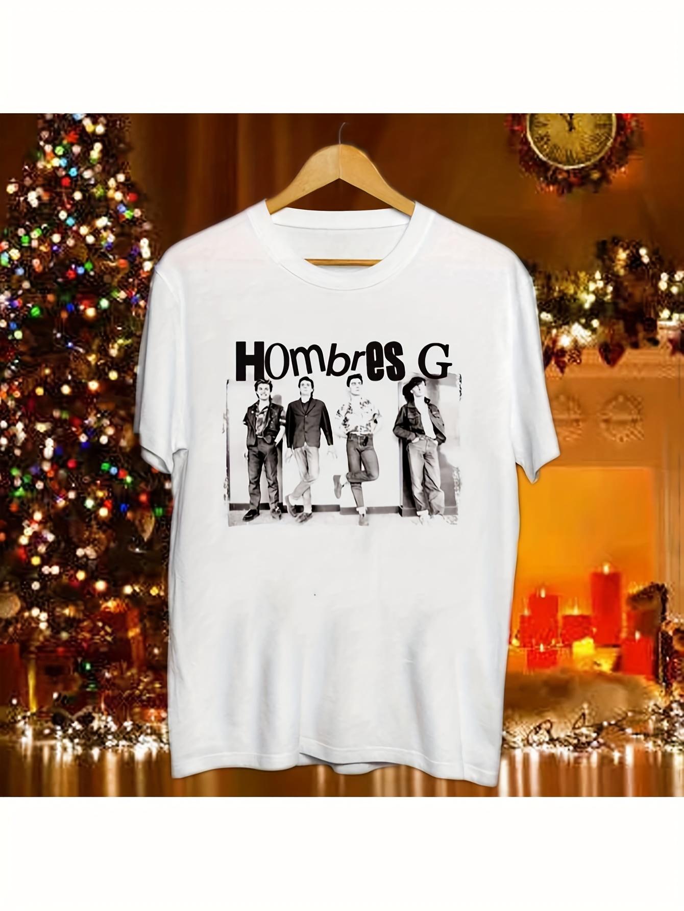 Men S Hombres G Band Graphic Tee - White with Black Print XL
