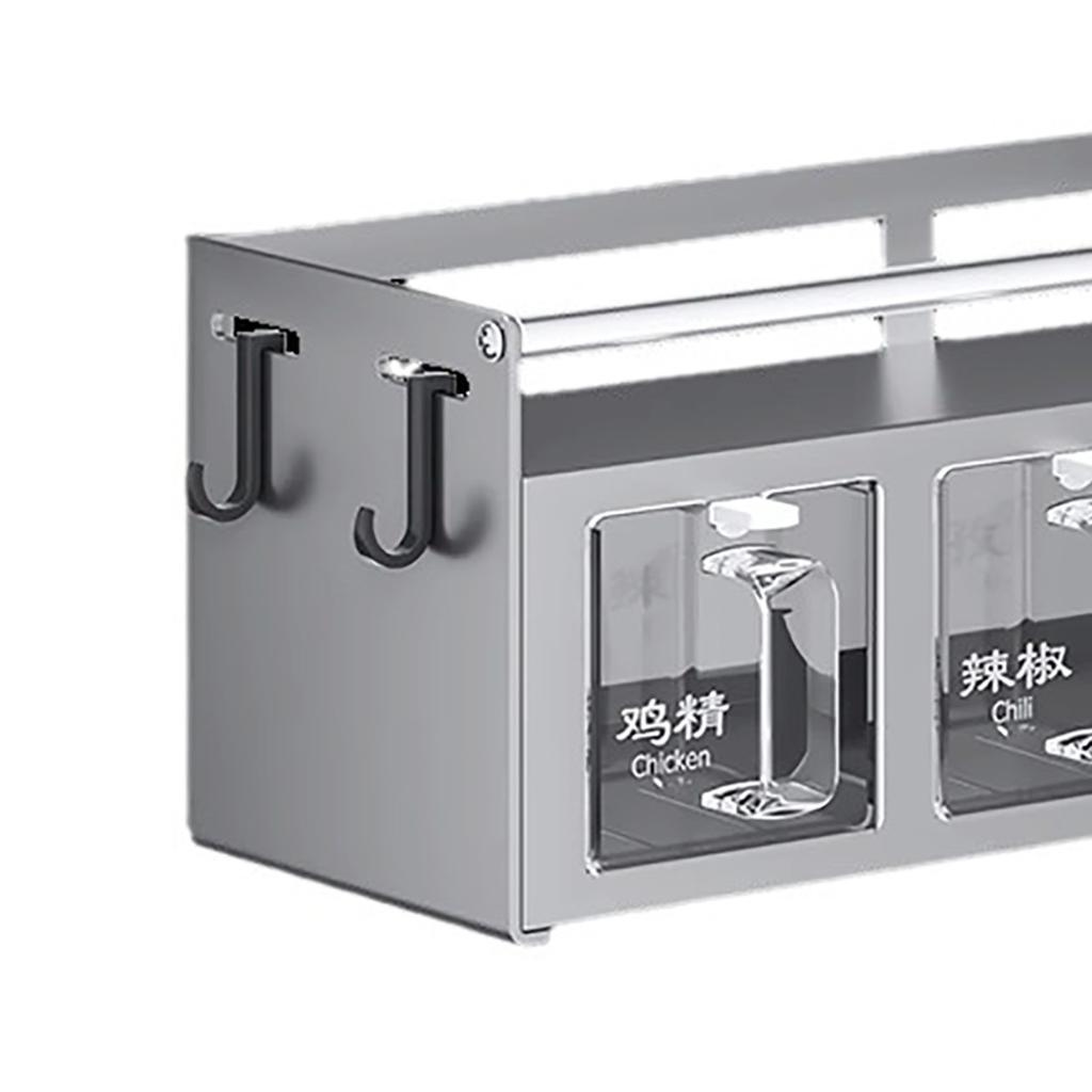4 Compartment Seasoning Rack Multi Functional Wall Mounted Condiment Storage Rack for Home