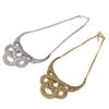 Women's Vintage Ethnic Hollow Knot Drop Pendant Statement Necklace Jewelry