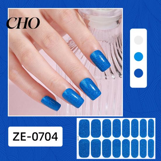 Nail Art Decal Glitter Polish Strips with File Easy Apply Remove Self Adhesive Women Strip Full Sticker Home Manicure DIY Decoration Wrap