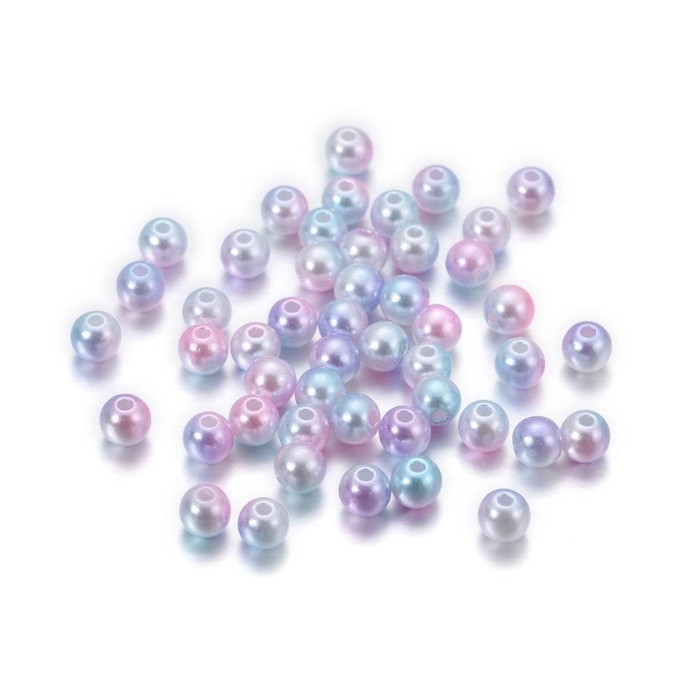 50-400Pcs 3-12mm Colorful Acrylic ABS Imitation Pearl Bead Loose Spacer Beads for DIY Bracelet Necklace Jewelry Making Supplies