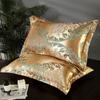 2pcs European Brocade Jacquard Pillowcases A Version Brocade Version Solid Cotton High-End Luxury Soft Comfortable Pillowcase Suitable for Bedroom