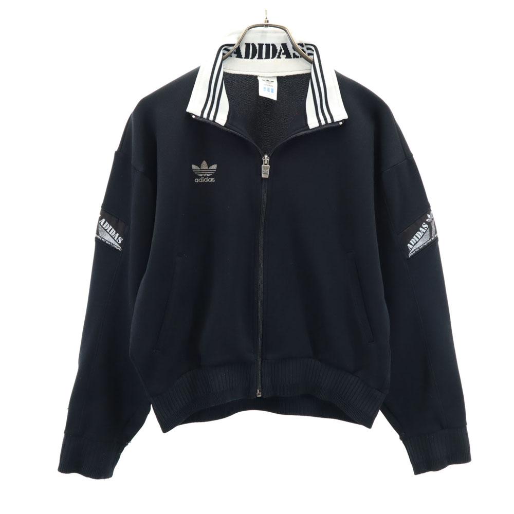 

adidas 80-е годы Descente старый логотип Трилистник Куртка на молнии с длинным рукавом M Джерси Женская Б/У