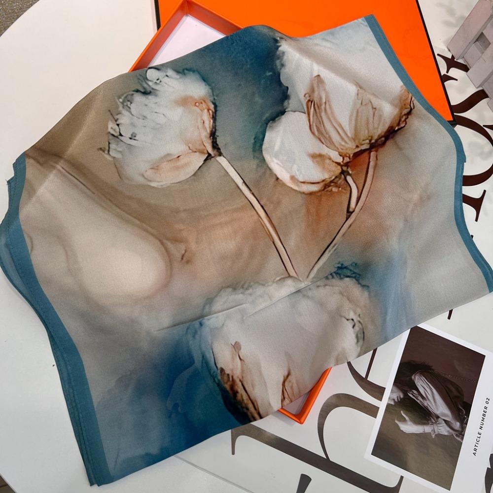 Fall In Love At First Sight Double Crepe Thin Silk Long Scarf Spring And Summer Sunscreen Mulberry Silk Silk Scarf Multifunctional Scarf