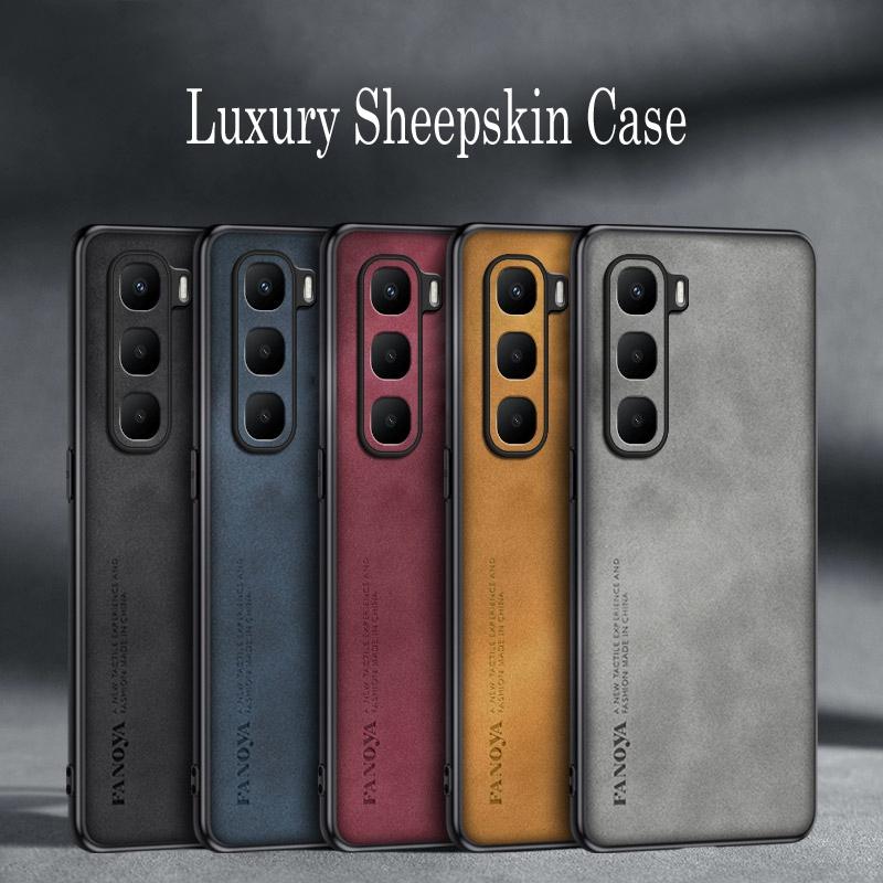 Luxusní nárazuvzdorné silikonové pouzdro z ovčí kůže pro Infinix Hot 60 Hot60 Pro Plus 60i Kryt na telefon Coque