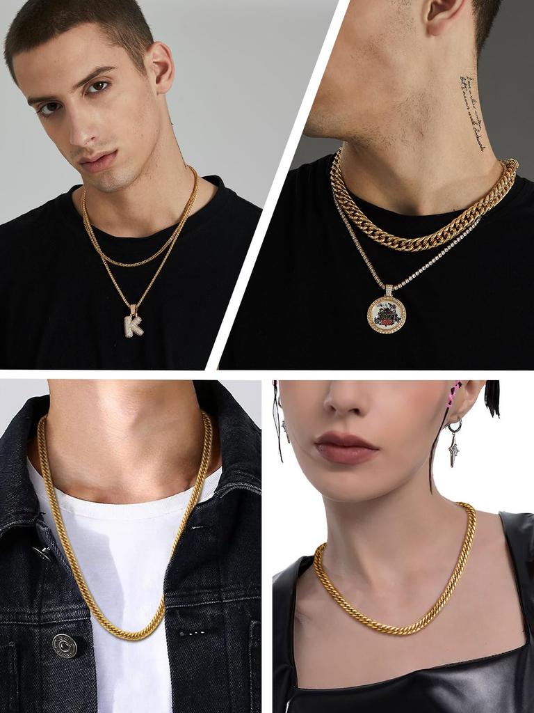 Naszyjnik Kihei Łańcuszek Tylko K18 Złoto Pozłacana Stal Nierdzewna Długość 56 cm Szerokość 12 mm [ChainsHouse] Męski Nierdzewny