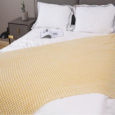 Cobertor e manta de malha waffle Four Seasons, moderno, simples, para cama, toalha para dormir, colcha, confortável, xale, atacado