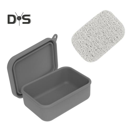 Leak-Proof Silicone Travel Soap Case with Drainage Lid Compact Design Portable Bar Soap Container Soap Holder