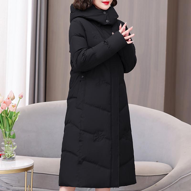 Plus Size XL-5XL Fashion Winter Woman Long Parkas Hooded Thick Warm Jacket Loose Middle Age Women's Coats