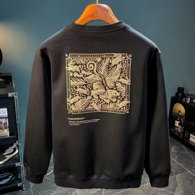 2025 Men's Summer New Trendy Casual Long Sleeve Top for Men Students Loose Versatile Base Shirt