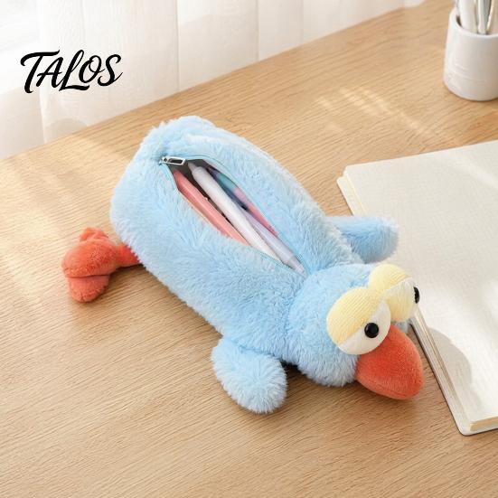 Funny Bird Pencil Case Plush Case, Creative Fluffy Bag, Cute Shape Three-dimensional Stationery Storage Expression Pen Pouch for Students And