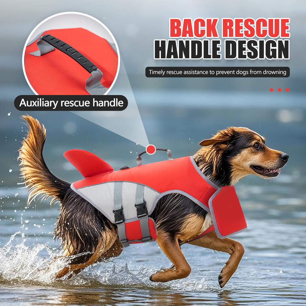 Gilet di salvataggio per cani con strisce riflettenti - Gilet regolabile ad alta visibilità, salvagente per animali domestici per cani piccoli, medi e grandi