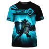 Custom Name 3D Print Diver T Shirts Tops Summer Short Sleeve Casual Scuba Diving Tshirt for Men Clothes Mens Shirts