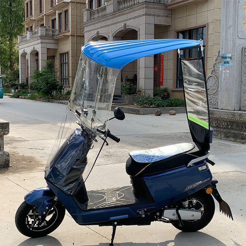 Electric Vehicle & Motorcycle Sunshade: Rainproof Canopy & Windshield for Bikes