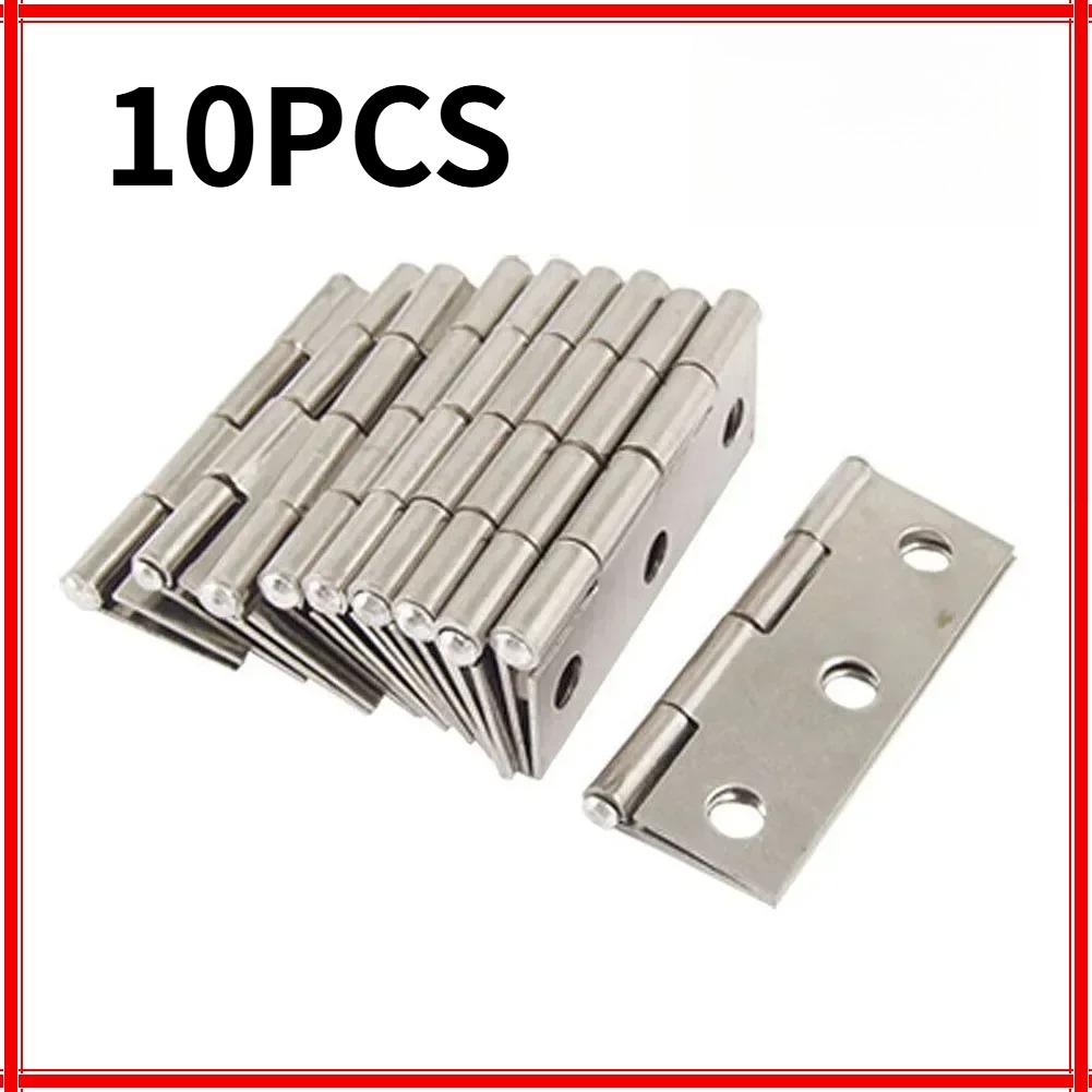 

10 шт. Нержавіюча сталь Дверні петлі Шафні двері Вікна Дерев яна скринька Плоска петля Домашні меблі Фурнітура Аксесуари