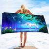 Cartoon Unicorn Pattern Seaside Vacation Beach Towel Swimming Bath Towel Microfiber Towel