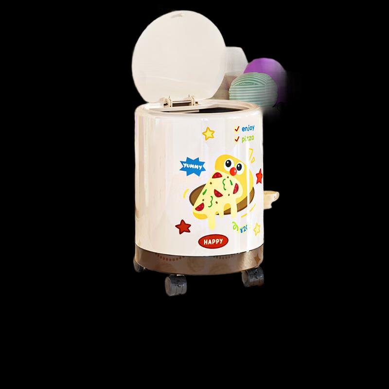 Nervous Burger Cartoon Double-Barrel Waste Bin